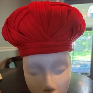 Vintage 1960s Christian Dior red bubble toque hat